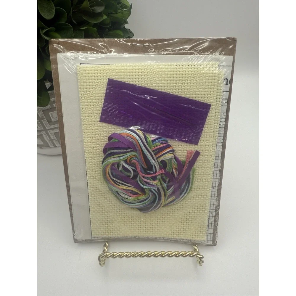 Vintage‎ Easter Counted Cross Stitch Kit Sealed Personalized Eggs 620 New